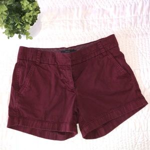 J. Crew Chino Shorts Burgundy Size 2